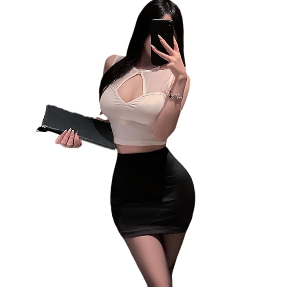 7089 sexy hip hugging skirt cosplay secretary uniform OL uniform seduction